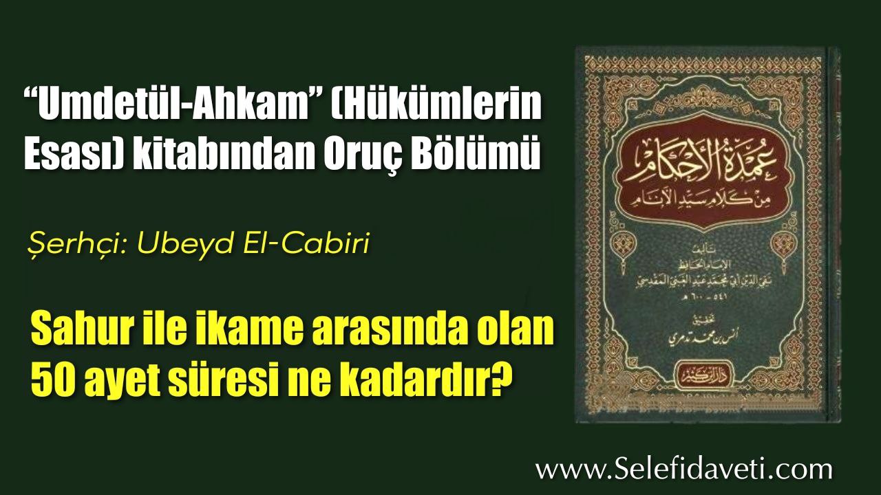 Sahur ile ikame arası vakit ne kadardır?