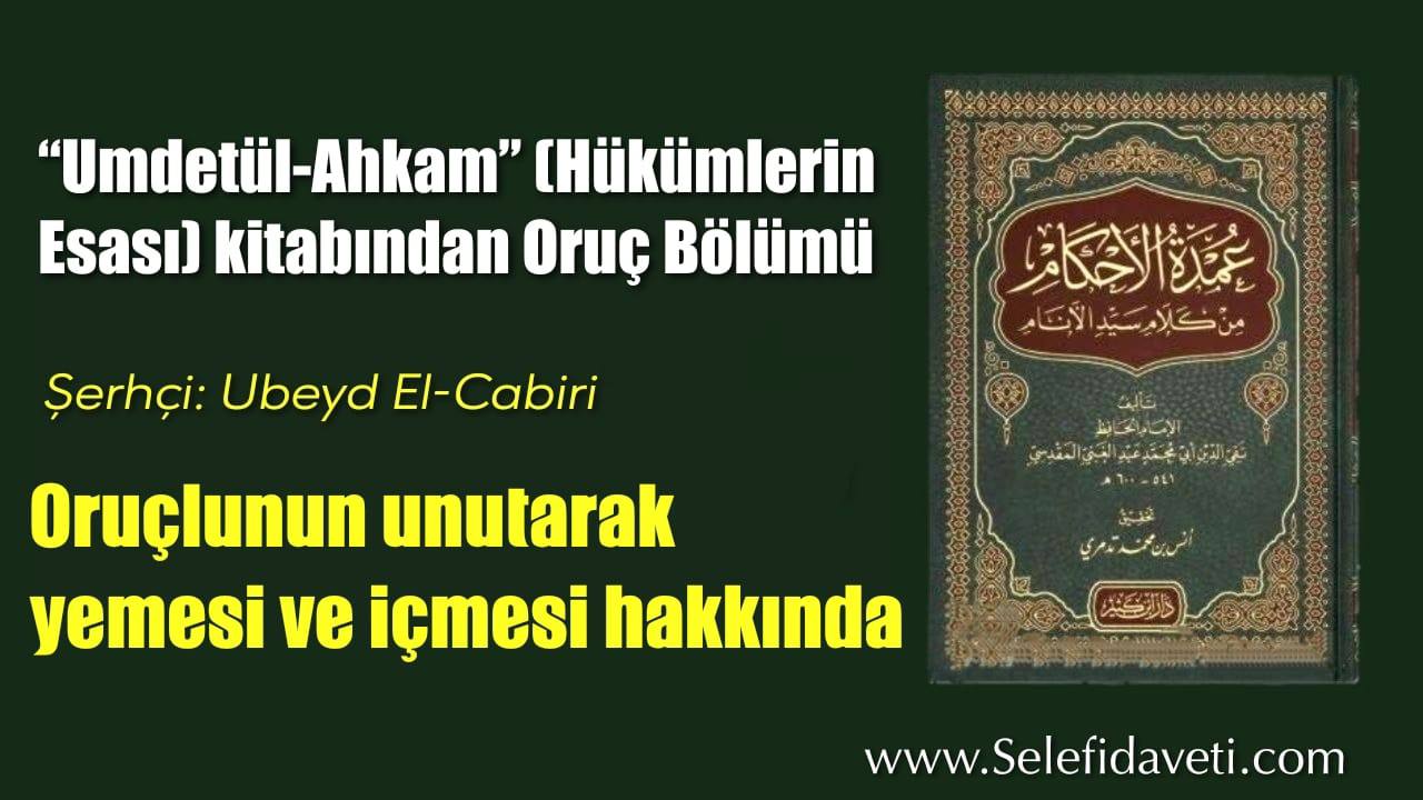Oruçlu unutarak yerse